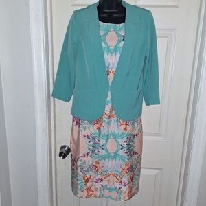 Danny & Nicole two piece blazer and dress set size 8